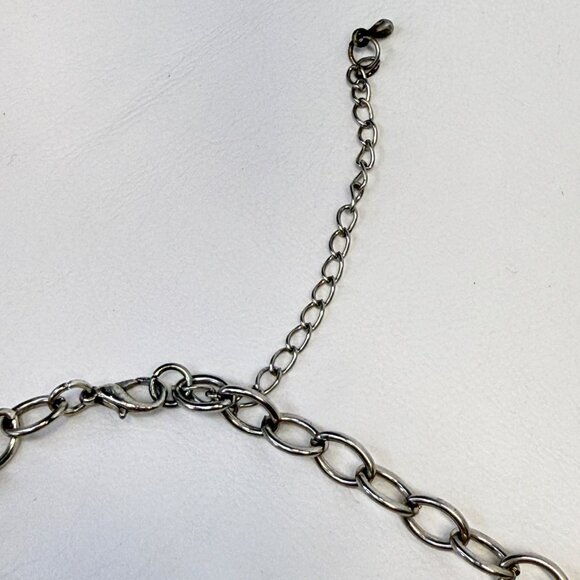 Heart Pendant Charm Necklace‎ Lock Key Love Silver-Tone Sparkle - Picture 7 of 7